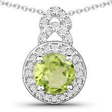 Load image into Gallery viewer, 2.68 Carat Genuine Peridot and White Topaz .925 Sterling Silver Jewelry Set
