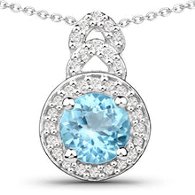 Load image into Gallery viewer, 3.24 Carat Genuine Blue Topaz and White Topaz .925 Sterling Silver Jewelry Set
