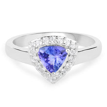 Load image into Gallery viewer, 1.02 Carat Genuine Tanzanite and White Topaz .925 Sterling Silver Ring