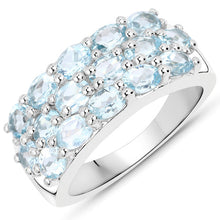 Load image into Gallery viewer, 9.88 Carat Genuine Blue Topaz .925 Sterling Silver 3 Piece Jewelry Set (Ring, Earrings, and Pendant w/ Chain)