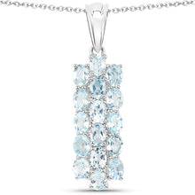 Load image into Gallery viewer, 9.88 Carat Genuine Blue Topaz .925 Sterling Silver 3 Piece Jewelry Set (Ring, Earrings, and Pendant w/ Chain)