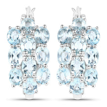 Load image into Gallery viewer, 9.88 Carat Genuine Blue Topaz .925 Sterling Silver 3 Piece Jewelry Set (Ring, Earrings, and Pendant w/ Chain)