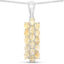 Load image into Gallery viewer, 8.32 Carat Genuine Citrine .925 Sterling Silver 3 Piece Jewelry Set (Ring, Earrings, and Pendant w/ Chain)