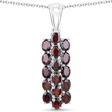 Load image into Gallery viewer, 10.40 Carat Genuine Garnet .925 Sterling Silver 3 Piece Jewelry Set (Ring, Earrings, and Pendant w/ Chain)