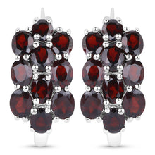 Load image into Gallery viewer, 10.40 Carat Genuine Garnet .925 Sterling Silver 3 Piece Jewelry Set (Ring, Earrings, and Pendant w/ Chain)