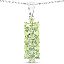 Load image into Gallery viewer, 8.84 Carat Genuine Peridot .925 Sterling Silver 3 Piece Jewelry Set (Ring, Earrings, and Pendant w/ Chain)