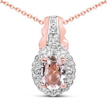 Load image into Gallery viewer, 2.28 Carat Genuine Morganite and White Topaz .925 Sterling Silver 3 Piece Jewelry Set (Ring, Earrings, and Pendant w/ Chain)