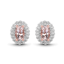 Load image into Gallery viewer, 2.28 Carat Genuine Morganite and White Topaz .925 Sterling Silver 3 Piece Jewelry Set (Ring, Earrings, and Pendant w/ Chain)