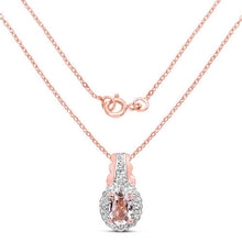 Load image into Gallery viewer, 2.28 Carat Genuine Morganite and White Topaz .925 Sterling Silver 3 Piece Jewelry Set (Ring, Earrings, and Pendant w/ Chain)