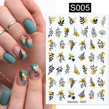 Load image into Gallery viewer, Sexy Lady Shaped 3D Nail Stickers Character Face Image Leaves Flower Decals Slider Black White Nail Art Decoration Manicure Decoration Nail Art Supplies 3D Self-Adhesive Nail Decals Designer Nail Stickers for Acrylic Nails