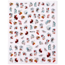 Load image into Gallery viewer, Sexy Lady Shaped 3D Nail Stickers Character Face Image Leaves Flower Decals Slider Black White Nail Art Decoration Manicure Decoration Nail Art Supplies 3D Self-Adhesive Nail Decals Designer Nail Stickers for Acrylic Nails