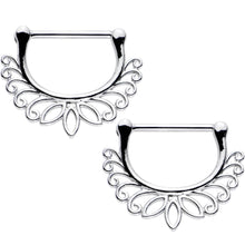 Load image into Gallery viewer, 14G 9/16 Leaves of the Lotus Flower Nipple Clicker Set