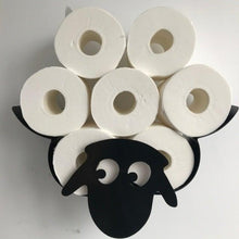 Load image into Gallery viewer, Sheep Toilet Paper Roll Holder Bathroom Wall Mounted Loo Rolls Storage Metal Rack Mount Hold Up 7 Rolls Novelty Animal Decorative Toilet Paper Holders Tissue Paper Storage Stand Wall Mount Iron Tissue Basket Sheep Art Decoration Bathroom House Office