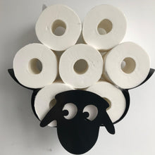 Load image into Gallery viewer, Sheep Toilet Paper Roll Holder Bathroom Wall Mounted Loo Rolls Storage Metal Rack Mount Hold Up 7 Rolls Novelty Animal Decorative Toilet Paper Holders Tissue Paper Storage Stand Wall Mount Iron Tissue Basket Sheep Art Decoration Bathroom House Office