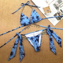 将图片加载到图库查看器,Shiny Diamond Bikini Push Up Halter Swimsuit Female Crystal Swimwear Women Bathing Suit New Women's Crystal Diamond Swimsuit High Cut Bikini Set Straps Two Piece Bathing Suit