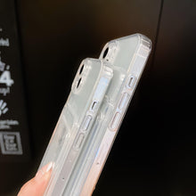 Load image into Gallery viewer, Shiny Holographic Heart Phone Case For iPhone 14 13 Pro Max 11 12 XR 6 7 8 Plus XS X SE 2 Clear Wallet Card Holder Storage Cover Love Heart Pattern Cute Case with Card Holder Soft Cover for iPhone Transparent Phone Case