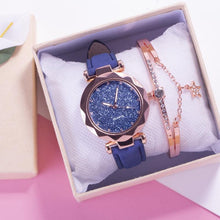 将图片加载到图库查看器,Shiny Luxury Student Watch Womens Star Quartz Watch Fashion Casual Womens Watch Bracelet Set Dial Woman Children Set Bracelet Watch Leather Band Luxury Quartz Watches