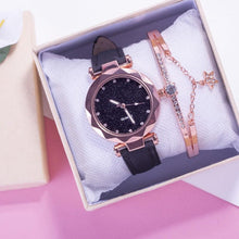 将图片加载到图库查看器,Shiny Luxury Student Watch Womens Star Quartz Watch Fashion Casual Womens Watch Bracelet Set Dial Woman Children Set Bracelet Watch Leather Band Luxury Quartz Watches