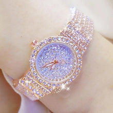 将图片加载到图库查看器,Shiny Women Watches Luxury Small Dial Rose Gold Watches Ladies Stainless Steel Iced Out Watch With Quartz Movement Crystal Rhinestone Diamond Watches For Women Stainless Steel Elegant Women Wristwatch