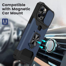 Load image into Gallery viewer, Shockproof Camera Cover & Kickstand Heavy Duty Protective Case Suitable For iPhone 14 Pro Max Card Push Anti-fall Mobile Phone Case iPhone 13 12 11 Pro Max Ring Protective Cover