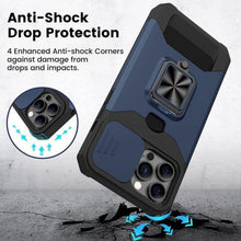 Load image into Gallery viewer, Shockproof Camera Cover & Kickstand Heavy Duty Protective Case Suitable For iPhone 14 Pro Max Card Push Anti-fall Mobile Phone Case iPhone 13 12 11 Pro Max Ring Protective Cover