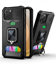 Load image into Gallery viewer, Shockproof Camera Cover & Kickstand Heavy Duty Protective Case Suitable For iPhone 14 Pro Max Card Push Anti-fall Mobile Phone Case iPhone 13 12 11 Pro Max Ring Protective Cover