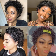 将图片加载到图库查看器,Short Pixie Cut Wig Bob Curly Human Hair Wig Brazilian Hair Wigs for Women Pre Plucked with Baby Hair Non Lace Human Hair Wigs For Black Women Gifts for Girlfriends