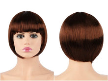 Load image into Gallery viewer, Short Straight Synthetic Blonde Pink Red Black Brown Blue 10" Bob Wigs with Bangs for Women Halloween Cosplay Party For Black Women Gifts for Girlfriends