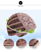 Load image into Gallery viewer, Short Synthetic Straight Bob Wig with Side Fringe Mixed Brown Color Natural Hairline Heat Resistant Party Wigs For Black Women Cosplay Wigs For Women
