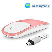 将图片加载到图库查看器,Silent White Slim 2.4G Wireless Rechargeable USB Portable Mouse Ultra Thin 1600DPI Noiseless Ergonomic Mice For Laptop