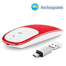 将图片加载到图库查看器,Silent White Slim 2.4G Wireless Rechargeable USB Portable Mouse Ultra Thin 1600DPI Noiseless Ergonomic Mice For Laptop