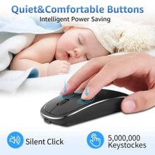 将图片加载到图库查看器,Silent White Slim 2.4G Wireless Rechargeable USB Portable Mouse Ultra Thin 1600DPI Noiseless Ergonomic Mice For Laptop