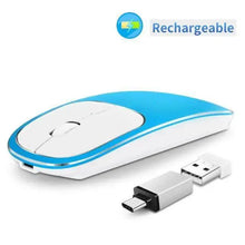 将图片加载到图库查看器,Silent White Slim 2.4G Wireless Rechargeable USB Portable Mouse Ultra Thin 1600DPI Noiseless Ergonomic Mice For Laptop