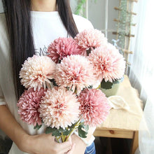 将图片加载到图库查看器,Silk Flower Arrangements Bunch Artificial Flower Bouquet Ball Fake Flowers Home Widding Decoration Valentines Day Gifts
