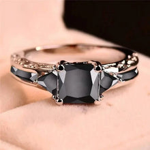 Load image into Gallery viewer, Silver Elegant Black Zirconia Eternity Ring