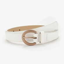 Load image into Gallery viewer, Simple Double Round Buckle PU Leather Waist Strap Vintage Design Double O-Ring Buckle Women Leather Belt For Jeans And Dresses