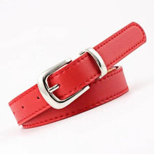 Load image into Gallery viewer, Simple Double Round Buckle PU Leather Waist Strap Vintage Design Double O-Ring Buckle Women Leather Belt For Jeans And Dresses