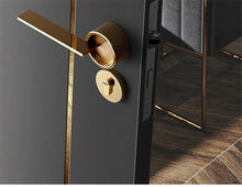将图片加载到图库查看器,Simple Golden Split Lock Zinc Alloy Indoor Wooden Door Lock Magnetic Mute Bedroom Door Lock Universal Handle Lock Key Pin For Bedroom Bathroom Interior Privacy Door