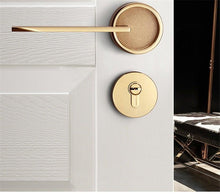 将图片加载到图库查看器,Simple Golden Split Lock Zinc Alloy Indoor Wooden Door Lock Magnetic Mute Bedroom Door Lock Universal Handle Lock Key Pin For Bedroom Bathroom Interior Privacy Door