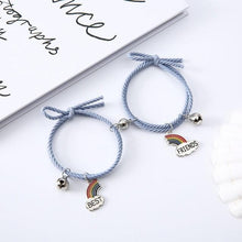 将图片加载到图库查看器,Simple Rainbow Magnet Attract Couple Bracelet Rainbow Bell Pendant Friendship Jewelry Adjustable Braided Rope Bangle Couple Bracelets Magnetic Matching Bracelets Jewelry Gifts For Couples Bestfriend