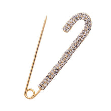 将图片加载到图库查看器,Simple Rhinestone Large Safety Pins For Cardigan Coat Sweater Costume Jewelry Women Accessories Women's Safety Pin with Crystal and Faux Pearls