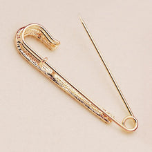 将图片加载到图库查看器,Simple Rhinestone Large Safety Pins For Cardigan Coat Sweater Costume Jewelry Women Accessories Women's Safety Pin with Crystal and Faux Pearls