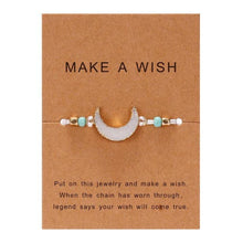 Load image into Gallery viewer, Simple Stone Charm Bracelet Colorful Black Red String Braided Couple Bracelets Wish Card Jewelry Handmade Woven Thread Rope String Nature Stone Beads Charm Bracelet Cuff Bangles With Message Card 18-30cm