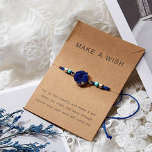 Load image into Gallery viewer, Simple Stone Charm Bracelet Colorful Black Red String Braided Couple Bracelets Wish Card Jewelry Handmade Woven Thread Rope String Nature Stone Beads Charm Bracelet Cuff Bangles With Message Card 18-30cm