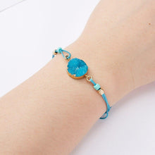 Load image into Gallery viewer, Simple Stone Charm Bracelet Colorful Black Red String Braided Couple Bracelets Wish Card Jewelry Handmade Woven Thread Rope String Nature Stone Beads Charm Bracelet Cuff Bangles With Message Card 18-30cm