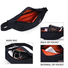 将图片加载到图库查看器,Simple Style Fanny Pack for Running Cycling Workout Men Women Waist Pouch Bag Black Classic Women Belt Bag Pouch For Money Phone Black Bum Hip Bag