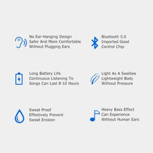 将图片加载到图库查看器,Single-Ear Sports Waterproof Car Earphone Ultra Standby Bluetooth-Compatible Headset Bone Conduction Ear Hook Headphone Sports Headphones Wired Gaming Earbuds Monitor Earphones with Mic, Stereo Sound Volume Control and Detachable Microphone