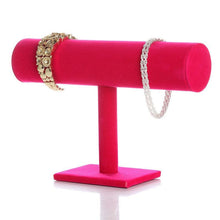 Load image into Gallery viewer, Single Tier Velvet Bracelet Chain Watch T-Bar Rack Jewelry Hard Display Stand Holder Jewelry Organizer High Quality Display Stand Jewelry Display Stand Pendant Jewelry Holder For Watch Bracelets