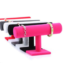 Load image into Gallery viewer, Single Tier Velvet Bracelet Chain Watch T-Bar Rack Jewelry Hard Display Stand Holder Jewelry Organizer High Quality Display Stand Jewelry Display Stand Pendant Jewelry Holder For Watch Bracelets