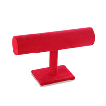 Load image into Gallery viewer, Single Tier Velvet Bracelet Chain Watch T-Bar Rack Jewelry Hard Display Stand Holder Jewelry Organizer High Quality Display Stand Jewelry Display Stand Pendant Jewelry Holder For Watch Bracelets